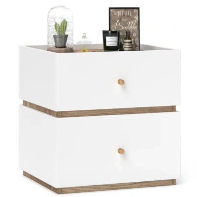 Costway 2-drawer Modern Nightstand With Storage For Living Room Bedroom In Multi