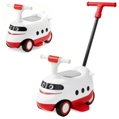 Costway 2-in-1 Ride On Push Car For Toddlers 1-3 Years Old Sliding Walker With Horn-red In Multi