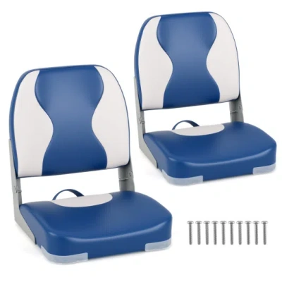 Costway 2-pack Boat Seats With Thick Sponge Padding-blue