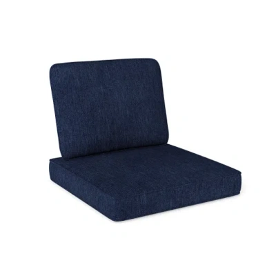 Costway 2-pack Outdoor Patio Cushion Set With Removable Covers-navy In Blue