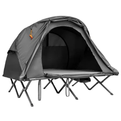 Costway 2-person Outdoor Camping Tent With External Cover-gray In Multi