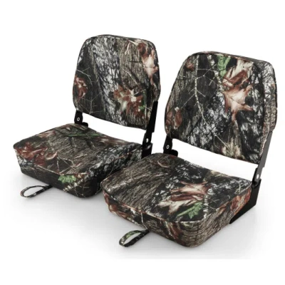 Costway 2-piece Folding Boat Seat Set With Sponge Padding-camouflage In Multi