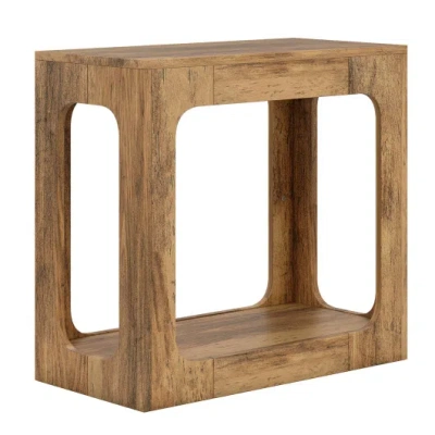 Costway 2-tier End Table With Storage Shelf For Living Room-oak In Multi