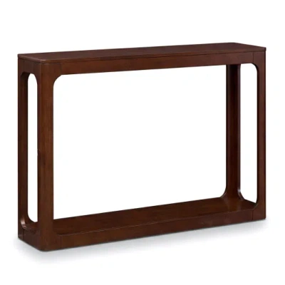 Costway 2-tier Mid Century Wood Console Table With Storage Shelf-brown In Multi
