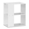 Costway 2-tier Side End Table With Storage Shelves -white In White