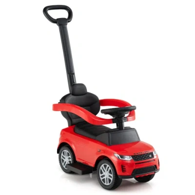 Costway 3 In 1 Push Car With Removable Handle And Guardrail For Kids 18-36 Months Old-red In Multi