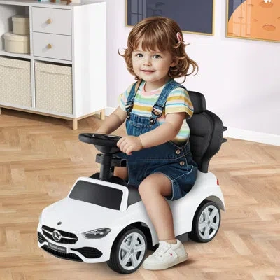 Costway 3 In 1 Ride-on Push Car In White