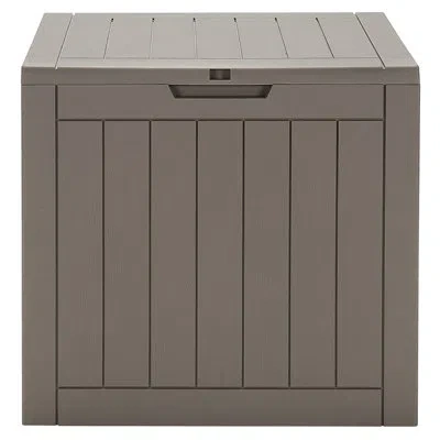 Costway 30 Gallons Gallon Water Resistant Plastic Deck Box In Light Brown