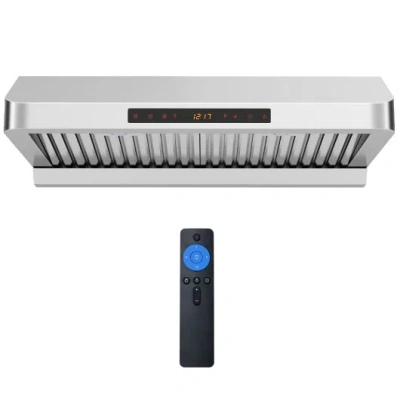 Costway 30 Inch Under Cabinet Range Hood With Oil Collector 900 Cfm Stainless Steel Kitchen Vent-silver In Gray