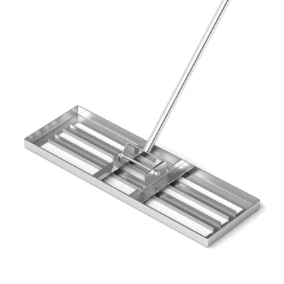 Costway 30 X 10 Inch Lawn Leveling Rake With Ergonomic Handle-silver In Gray