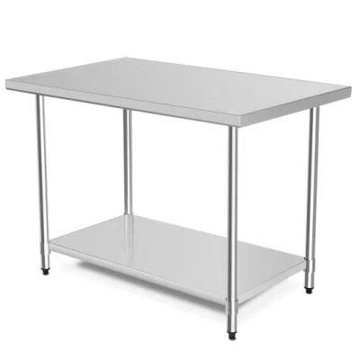 Costway 30 X 48 Inch Stainless Steel Table Commercial Kitchen Worktable In White