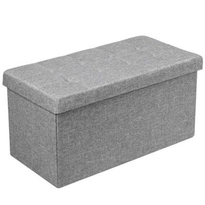 Costway 31.5 Inch Fabric Foldable Storage With Removable Storage Bin-light Gray