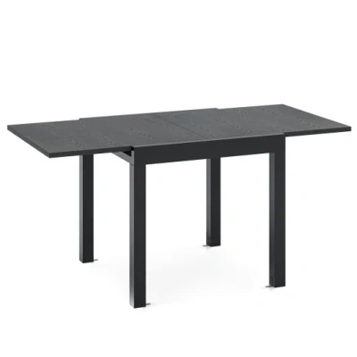 Costway 31.5 Inches-63 Inches Adjustable Patio Expandable Dining Table For 4-6 Person-gray In Black