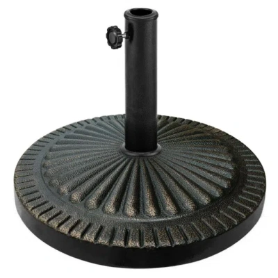 Costway 31.5 Lbs Market Heavy-duty Outdoor Stand Bronze Umbrella Base In Neutral