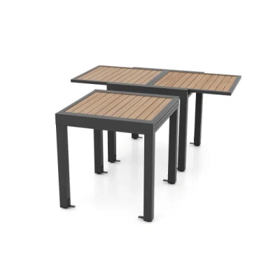Costway 31.5-63 Inches Extendable Patio Table For 4-6 People-natural In Black