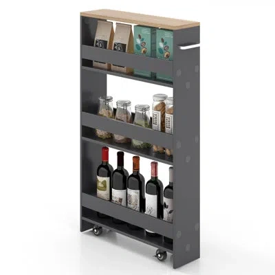 Costway 32'' H X 19'' W Utility Cart With Wheels In Gray