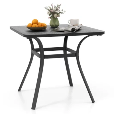 Costway 32 Inch Patio Dining Table Metal Square Table For Dining With 4 Curved Legs-gray In Animal Print
