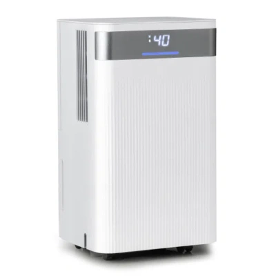 Costway 32 Pints 2000 Sq.ft Quiet Dehumidifier For Home With 3 Modes-white In Gray