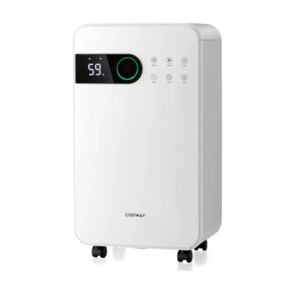 Costway 32 Pints Dehumidifier With Sleep Mode And 24h Timer For Home Basement-white