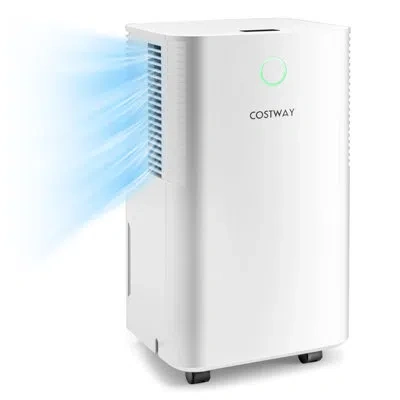 Costway 32 Pints Per Day Console Dehumidifier For Rooms Up To 1750 Sq. Ft In White