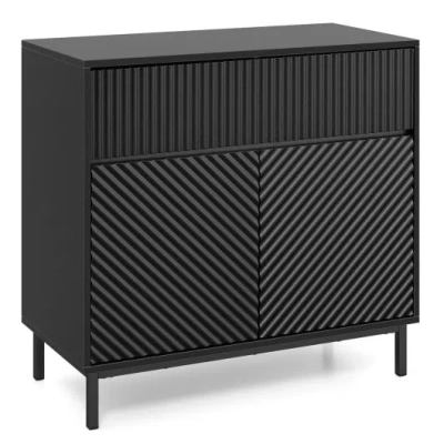 Costway 32" Wide Buffet Cabinet With 2 Doors And 1 Drawer For Kitchen-black In Multi