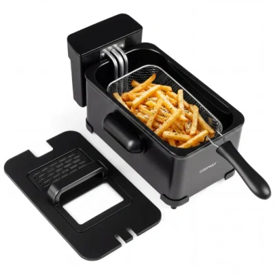 Costway 3.2-qt Electric Deep Fryer With 1700w Led Touch Screen And Enamel Oil Tank-black
