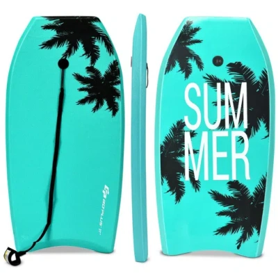 Costway 33 Inch/37 Inch/41 Inch Lightweight Super Surfing Bodyboard In Blue