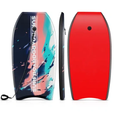 Costway 33/37/41 Inches Lightweight Body Board Boogie Board With Eps Core Xpe Deck Hdpe Bottom Multicolor2-l In Red