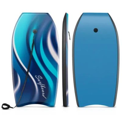Costway 33/37/41 Inches Lightweight Body Board Boogie Board With Eps Core Xpe Deck Hdpe Bottom-l In Blue