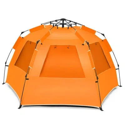 Costway 3-4 Person Tent  50+ Portable Sun Shelter In Orange