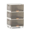 Costway 3/4/5/6-cube Stackable Storage Bins With Detachable Wheels-3 Cube In Brown