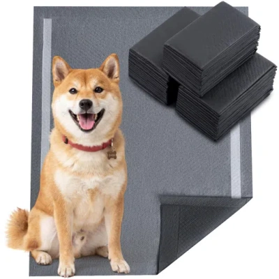 Costway 35.5" X 24" Charcoal Dog Pee Pads 6-layer For Dogs-black