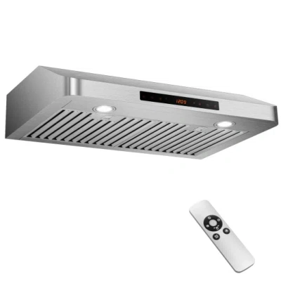 Costway 35.5/29.5 Inch Under Cabinet Range Hood 900 Cfm Kitchen Vent With 4 Fan Speed-29.5 Inches In Gray