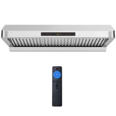 Costway 36 Inch Under Cabinet Range Hood 900 Cfm Kitchen Stove Vent With Oil Collector-silver In White