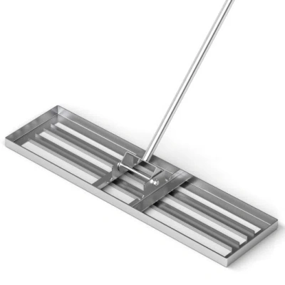 Costway 36 X 10 Inch Lawn Leveling Rake With Ergonomic Handle-silver In Gray