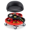 Costway 360° Rolling Mechanic Stool With 2 Tool Storage Trays-red In Multi