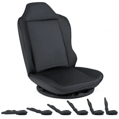 Costway 360° Swivel Floor Gaming Chair With 5-level Adjustable Backrest-black