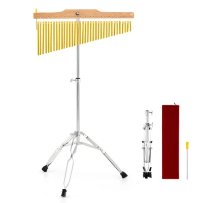 Costway 36-bar Single-row Chimes Percussion Instrument-golden In Multi