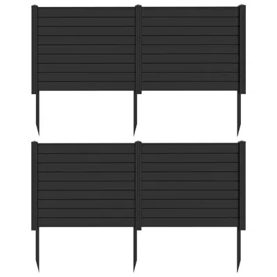 Costway 37.5'' H X 48'' W Pvc Air Conditioner Fence Screen Panel Kit Included In Black