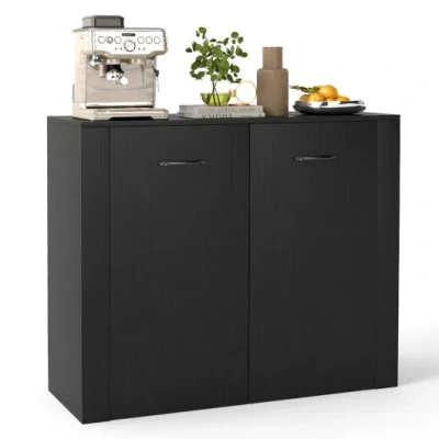 Costway 38" Buffet Modern Sideboard Cabinet With Storage-black
