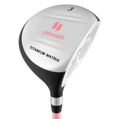 Costway 38 Inch 165cc Junior #3 Fairway Wood Golf Club With Fiberglass Shaft For Kids Ages 11-14-pink In Multi