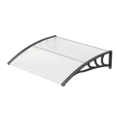 Costway 39 X 30 Inch Outdoor Front Door Window Awning Door Canopy Exterior-gray In White