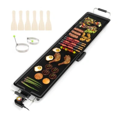 Costway 39.5 Inch Extra Large Electric Griddle With 2 Cooking Surface And Adjustable Temperatures In Multi