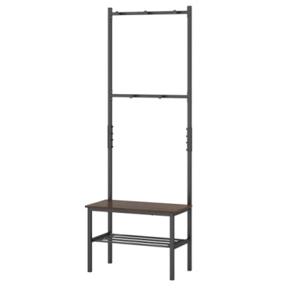 Costway 3-in-1 Hall Tree Freestanding Entryway Bench With Hooks In Black