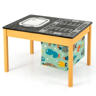 Costway 3-in-1 Kids Sand Water Activity Table With Foldable Storage Bin In Multi