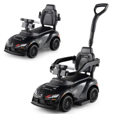 Costway 3-in-1 Toyota Licensed Foot-to-floor Stroller Sliding Walking Toy-black In Blue