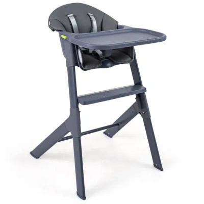 Costway 3-in-1 Washable Baby High Chair With Tray Footrest-gray In Black