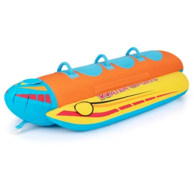 Costway 3-person Inflatable Banana Boat With 3 Eva-padded Seats And Handles In Multi
