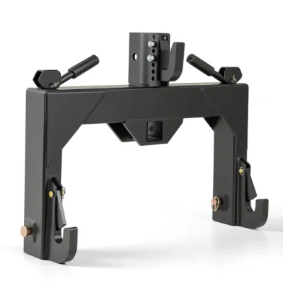 Costway 3-point Quick Hitch With 5 Level Adjustable Bolt For Farming-black In Multi