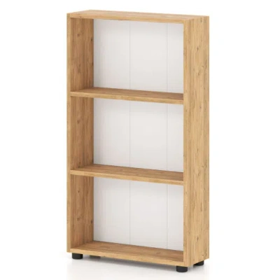 Costway 3-tier Bookcase 42 Inch Tall Book Shelf With Anti-tipping Kit-brown